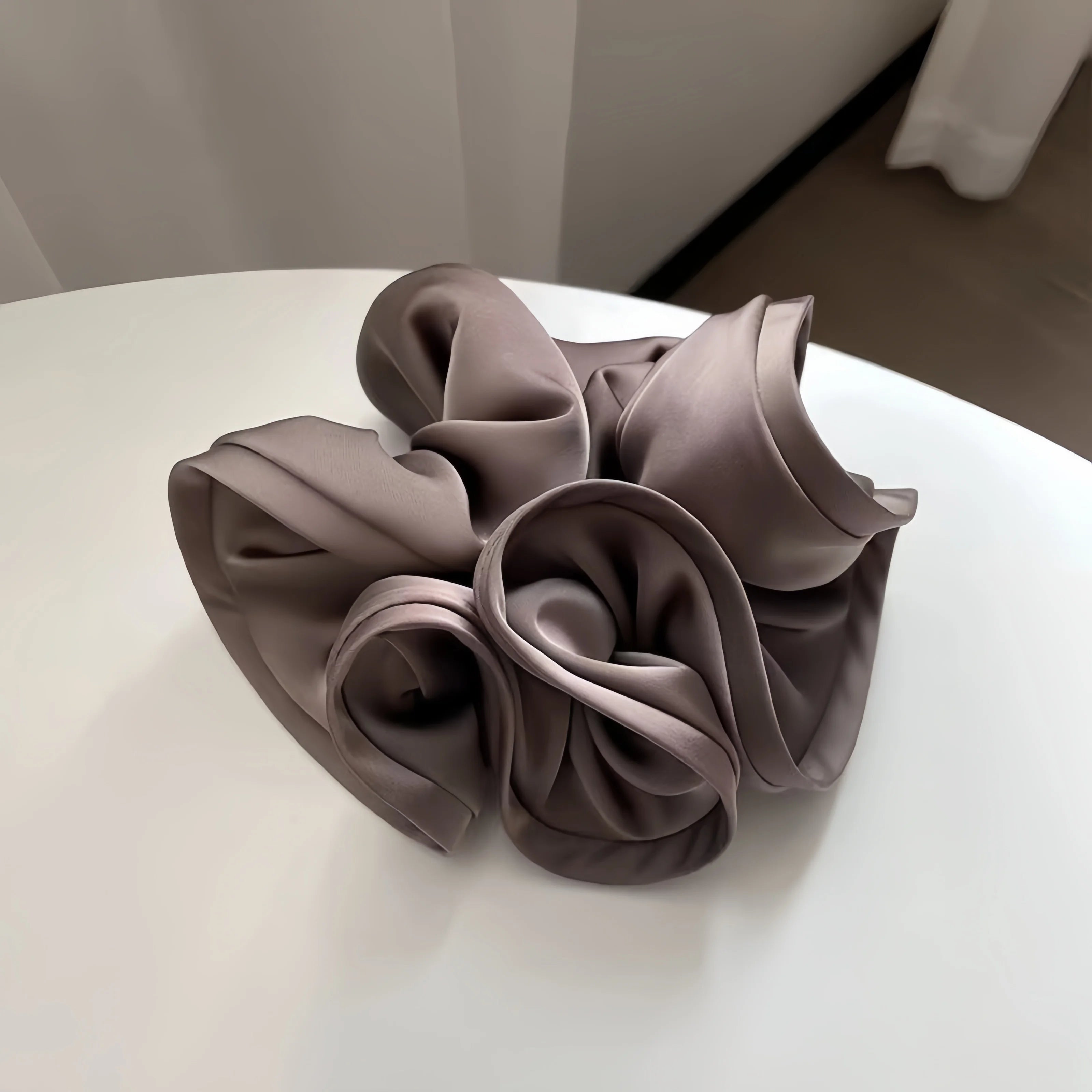 Korean Big Hair Tie Ribbon Scrunchies Satin Elastic Hair Band Bow Women Simple Temperament New Style Ponytail Hair Accessories Quick Pick Grocers